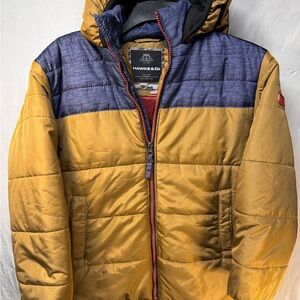 Hawke & Co Boys Puffer Jacket-  Navy Blue & Gold/Mustard- Size 10/12